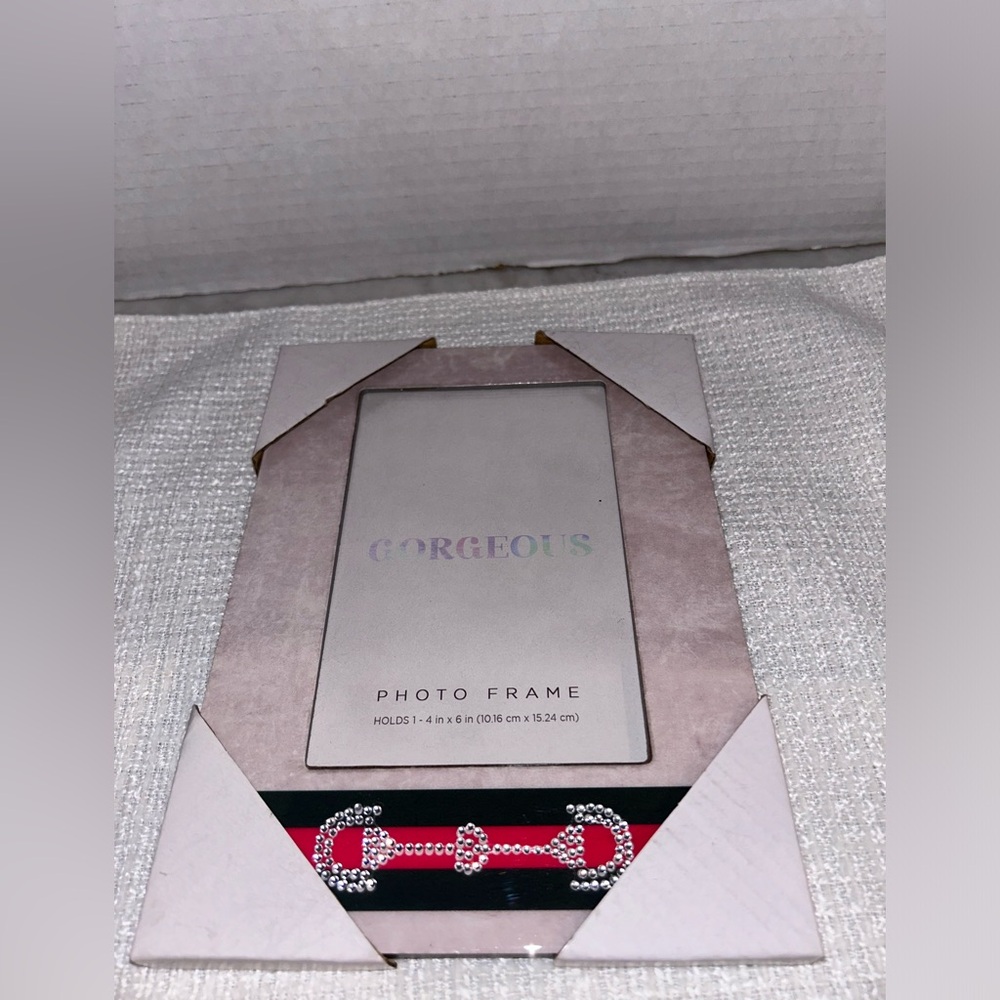 Gorgeous Photo Frame w/Rhinestone Horse Bit Detail Fits 4x6 picture